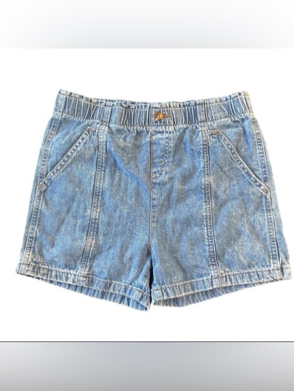 Levi Jean Shorts Girls Size XL 100% Cotton 4” Inseam Pull On Elastic Waist